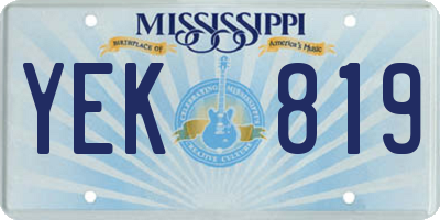 MS license plate YEK819