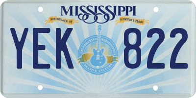 MS license plate YEK822