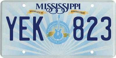 MS license plate YEK823