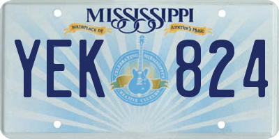 MS license plate YEK824