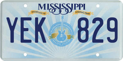 MS license plate YEK829