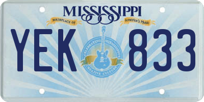 MS license plate YEK833