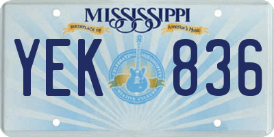 MS license plate YEK836