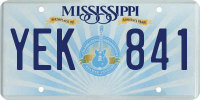 MS license plate YEK841