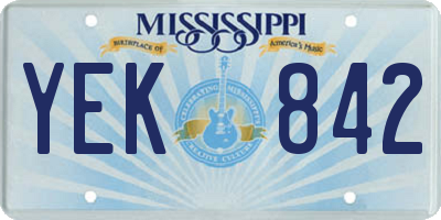 MS license plate YEK842
