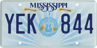MS license plate YEK844