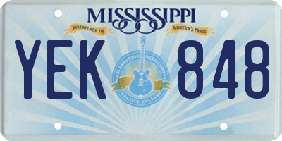 MS license plate YEK848