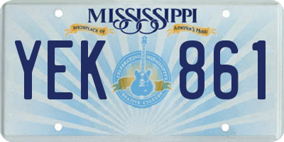 MS license plate YEK861