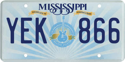 MS license plate YEK866