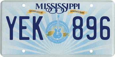MS license plate YEK896