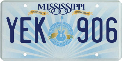 MS license plate YEK906