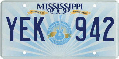 MS license plate YEK942