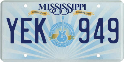 MS license plate YEK949
