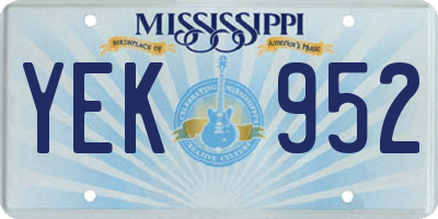 MS license plate YEK952