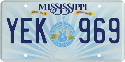 MS license plate YEK969