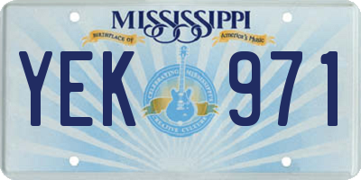 MS license plate YEK971