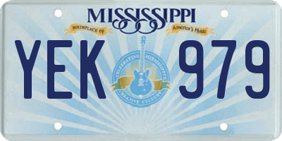 MS license plate YEK979