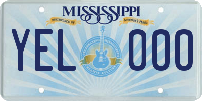 MS license plate YEL000