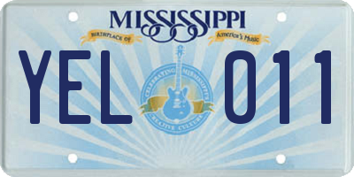 MS license plate YEL011
