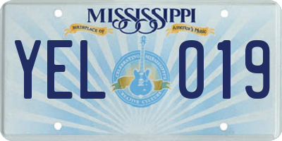 MS license plate YEL019