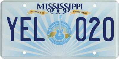 MS license plate YEL020