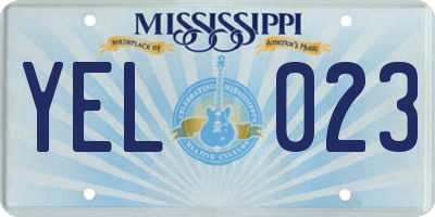 MS license plate YEL023