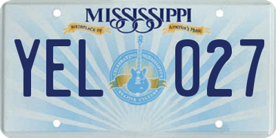 MS license plate YEL027
