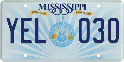 MS license plate YEL030