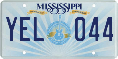 MS license plate YEL044