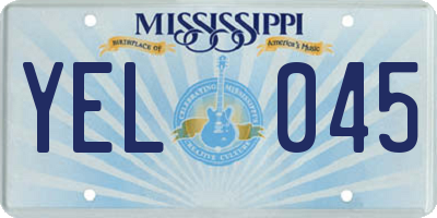 MS license plate YEL045
