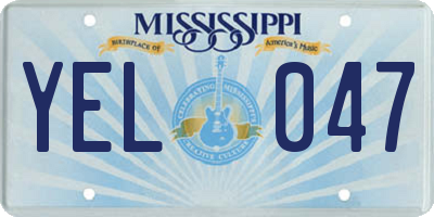 MS license plate YEL047