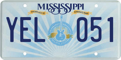 MS license plate YEL051