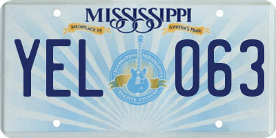 MS license plate YEL063