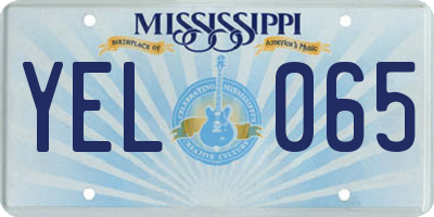 MS license plate YEL065
