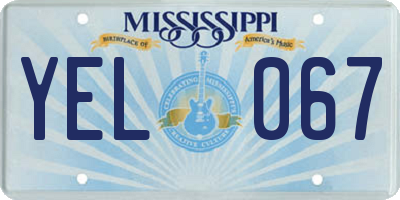 MS license plate YEL067
