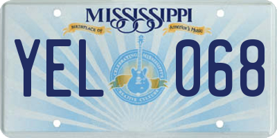 MS license plate YEL068