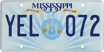 MS license plate YEL072