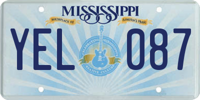 MS license plate YEL087