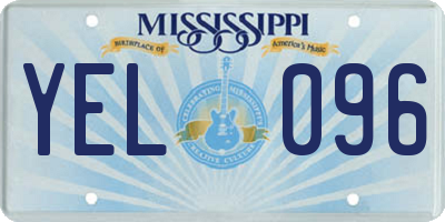 MS license plate YEL096