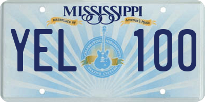 MS license plate YEL100