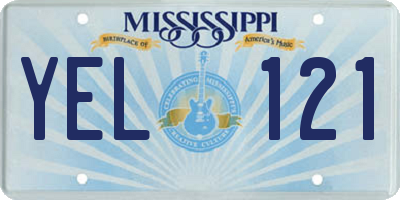 MS license plate YEL121