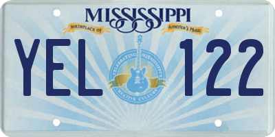 MS license plate YEL122