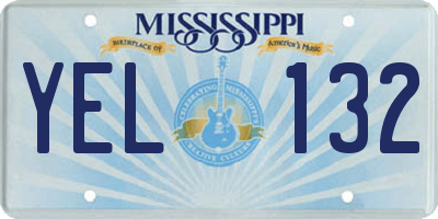 MS license plate YEL132