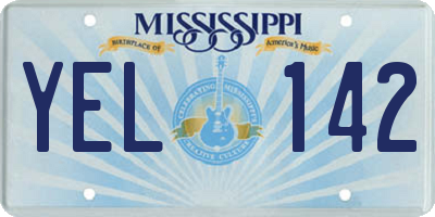 MS license plate YEL142