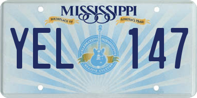 MS license plate YEL147