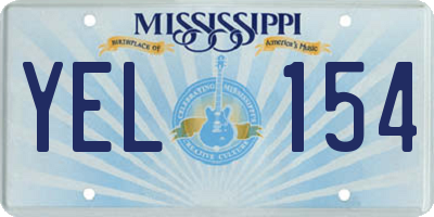 MS license plate YEL154