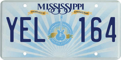 MS license plate YEL164