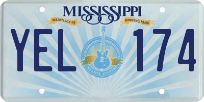 MS license plate YEL174