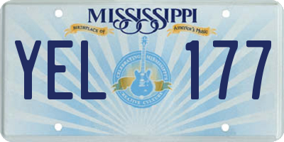 MS license plate YEL177