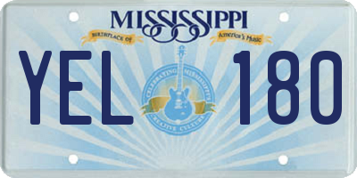 MS license plate YEL180